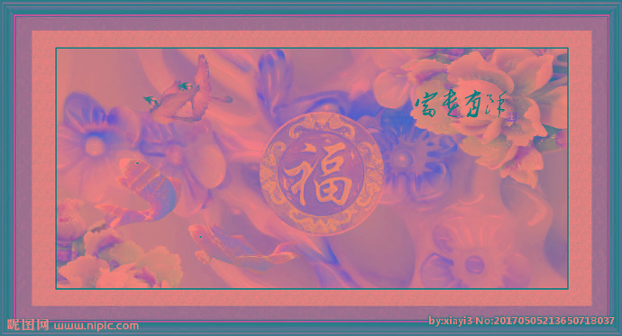 G莲花玉雕背景墙