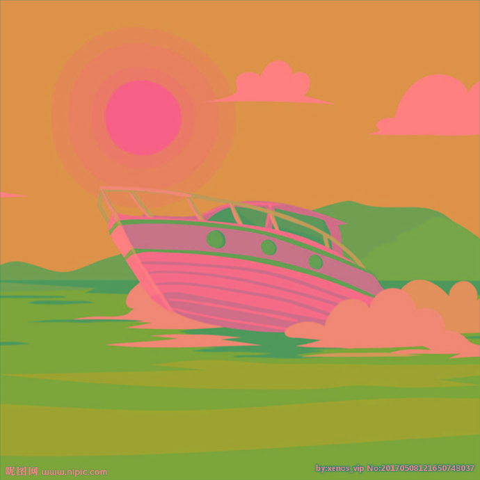 G卡通海上的游艇