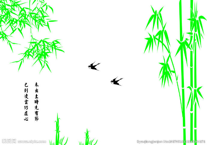 G竹子背景墙竹子