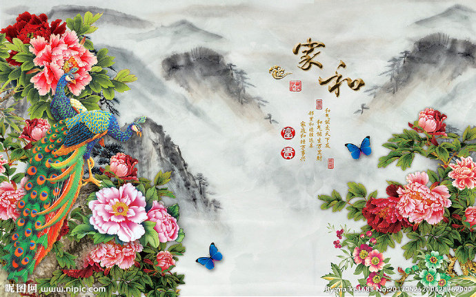 G家和富贵水墨山