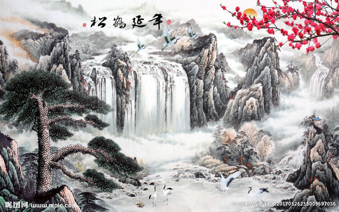 G松鹤延年梅花迎