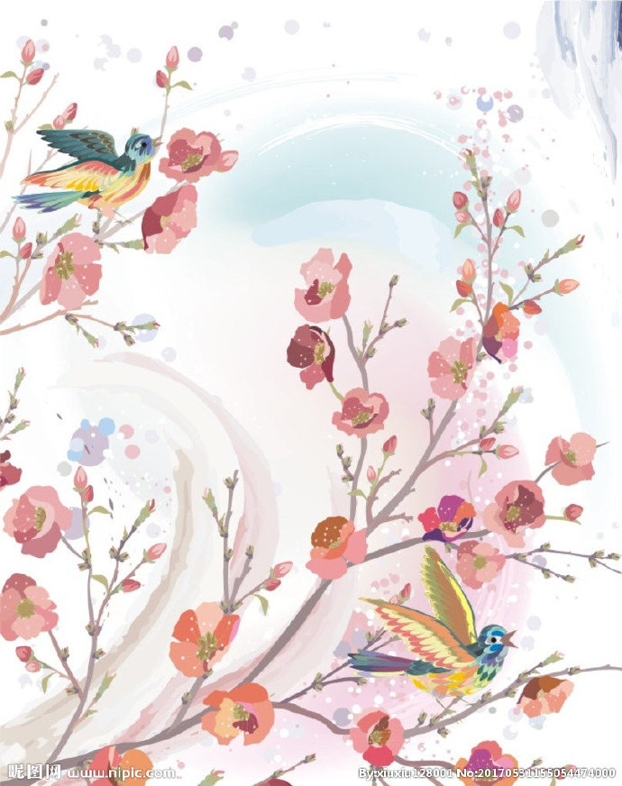 G玄关画 花鸟背