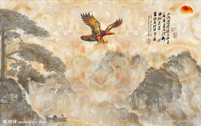G大理石山水画电