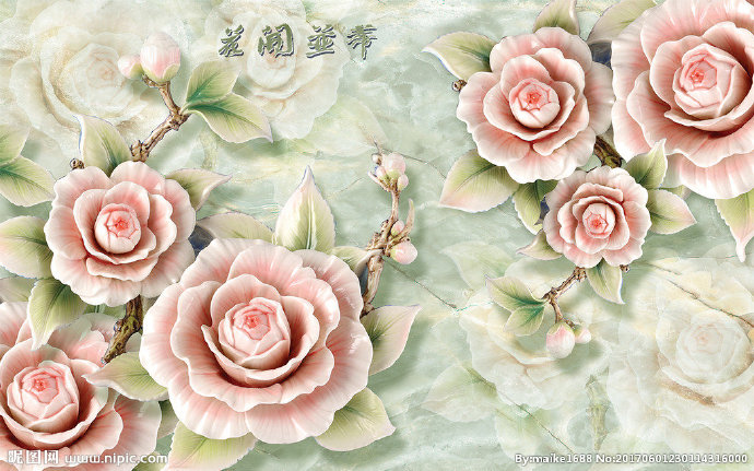 G花开富贵玉雕牡