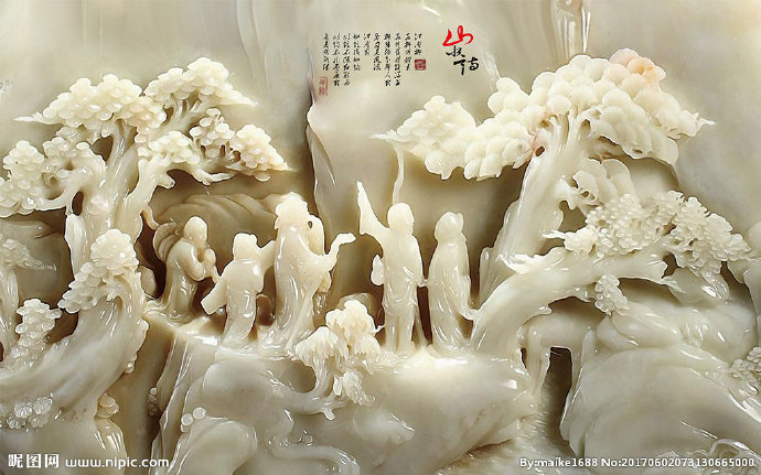 G新中式玉雕迎客