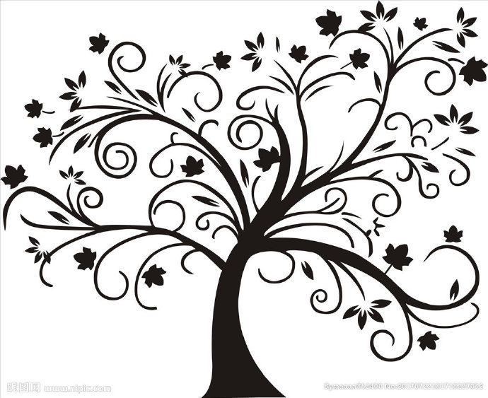 G失量树背景墙失