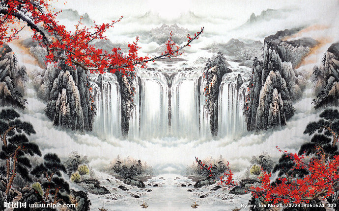 G山水梅花系列素