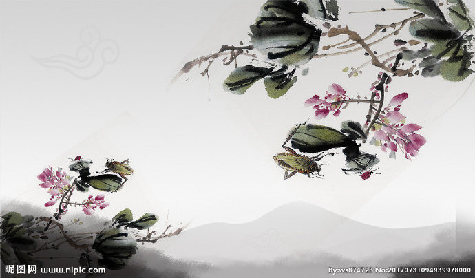 G复古水墨画茶几