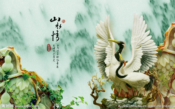 G山水情翡翠玉雕
