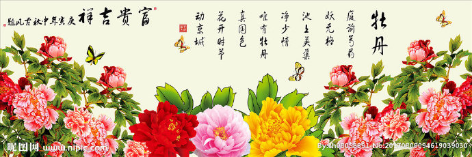 G牡丹无框画背景
