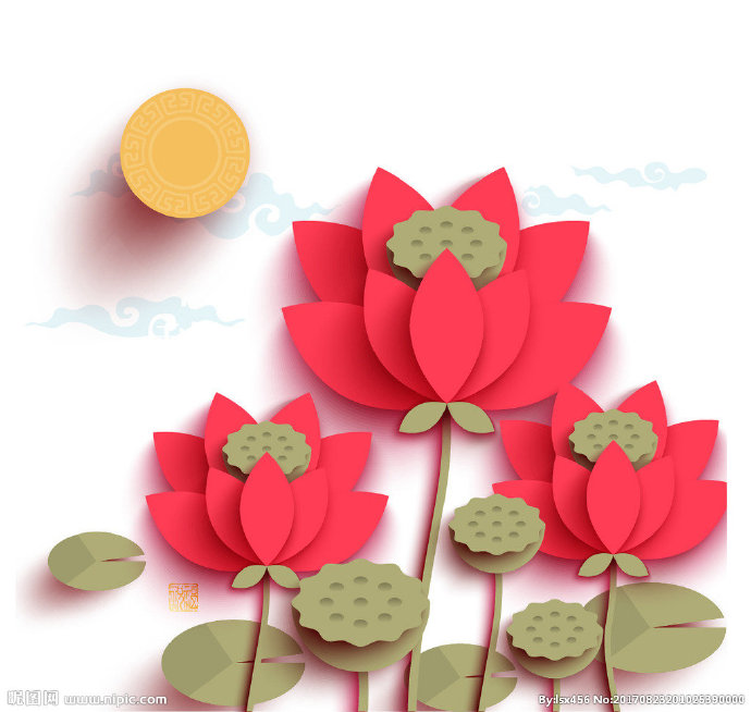 G折纸荷花背景墙