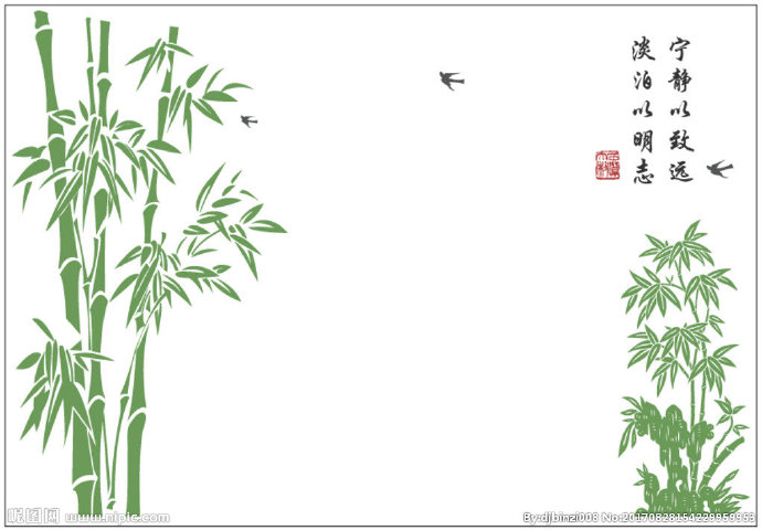 G中式背景墙竹子