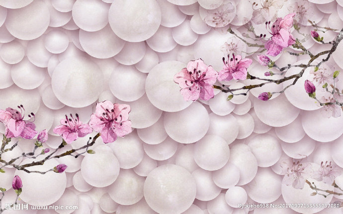 G浪漫粉色花卉立