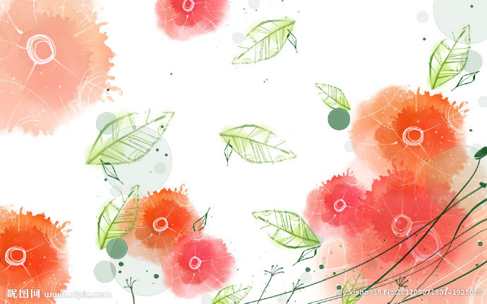 G水彩淡雅花瓣树