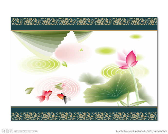 G秋水莲花背景墙