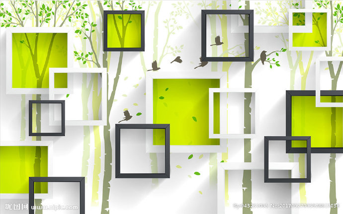 G方框树背景墙背