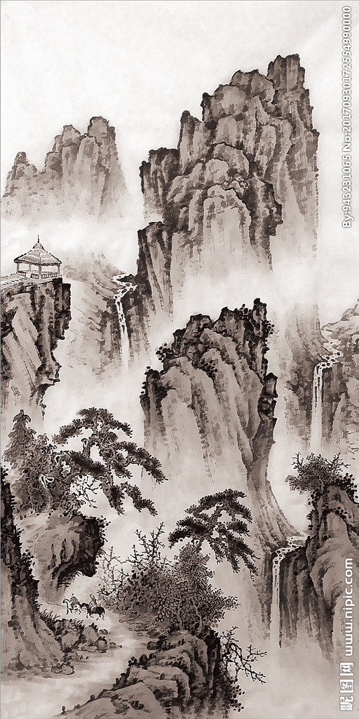 G山水画玄关山水