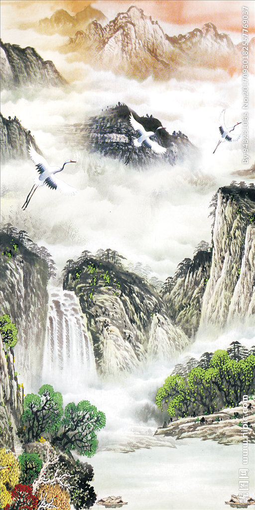 G山水画玄关山水