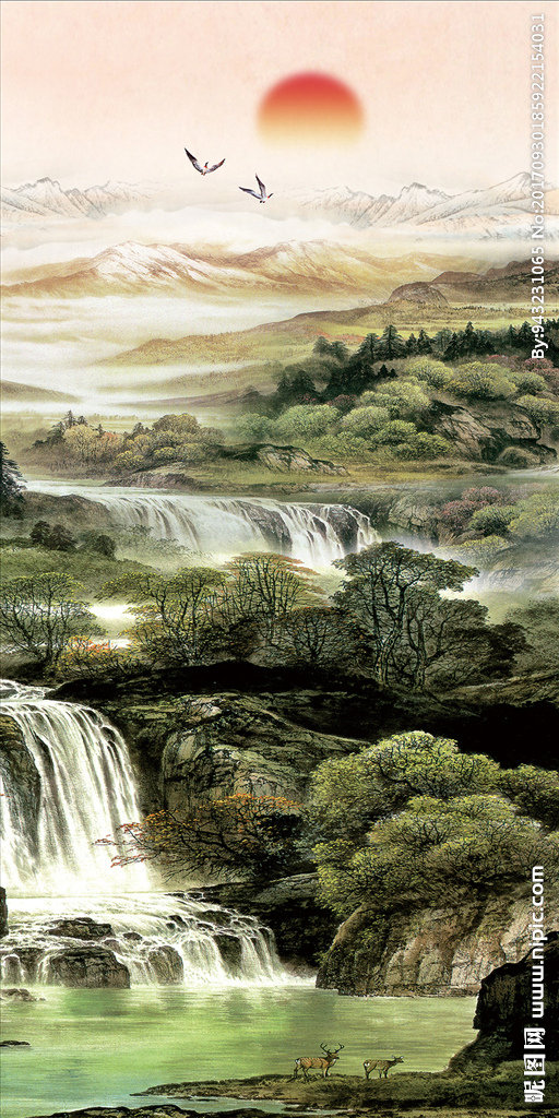 G水墨山水玄关水