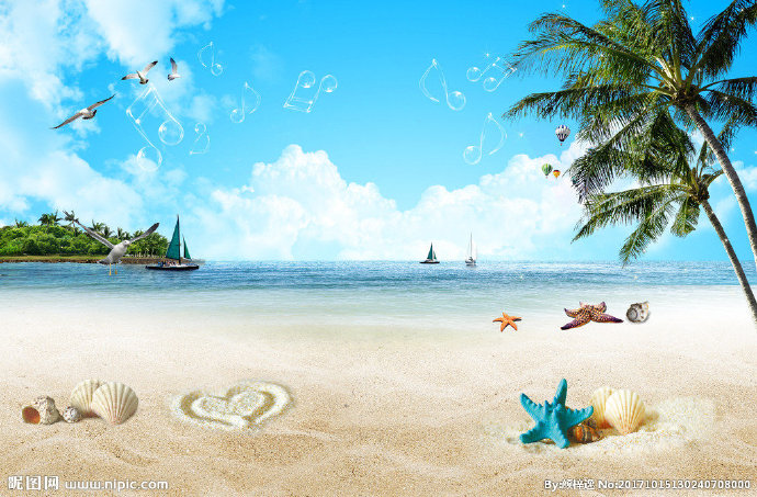 G浪漫海滩风景美