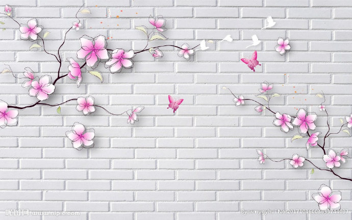 G白梅花背景墙手