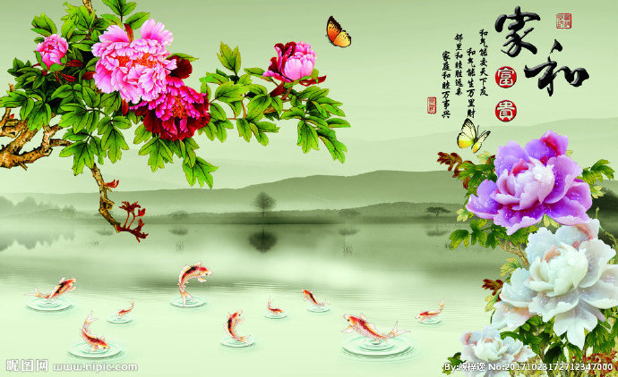 G中式家和富贵牡