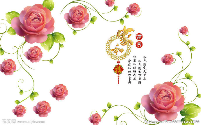 G家和花朵玫瑰清