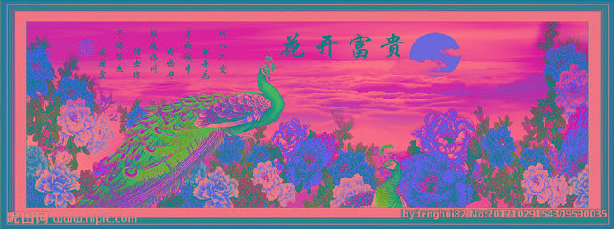 G花开富贵图背景