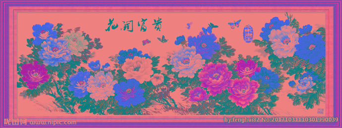G花开富贵图背景