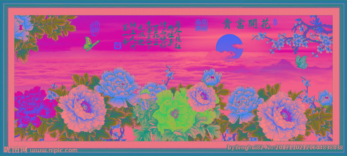 G花开富贵图背景