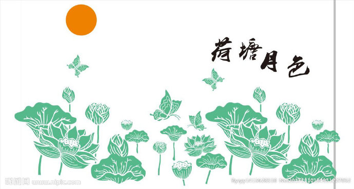 G矢量图荷花背景