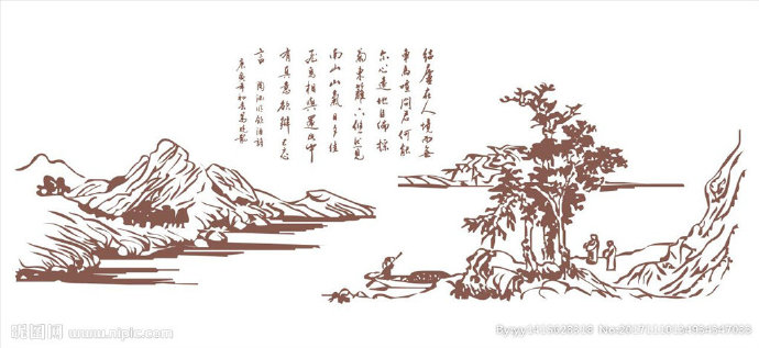 G矢量图山水画背