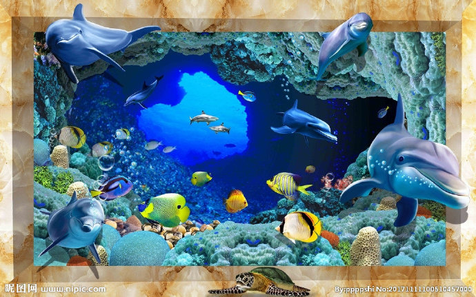 G3D海豚背景墙