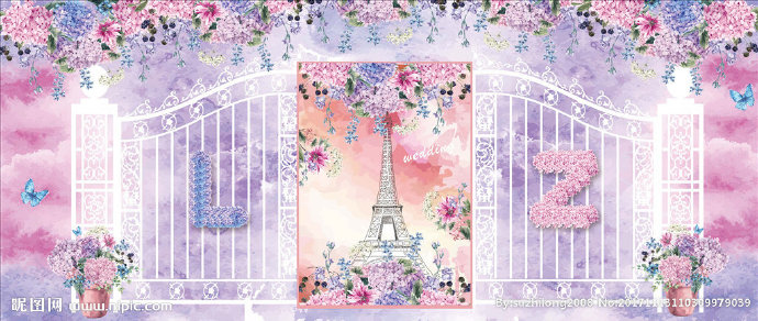 G水墨画婚礼背景