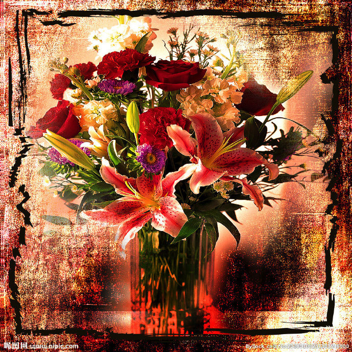 G复古花卉背景墙