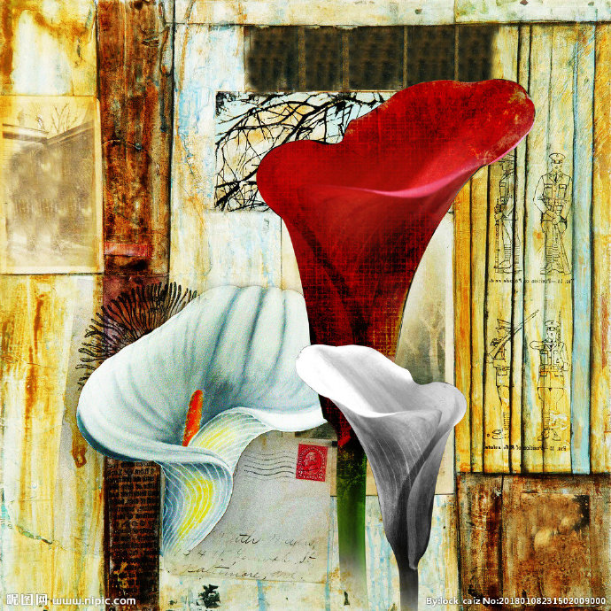 G复古花卉背景墙