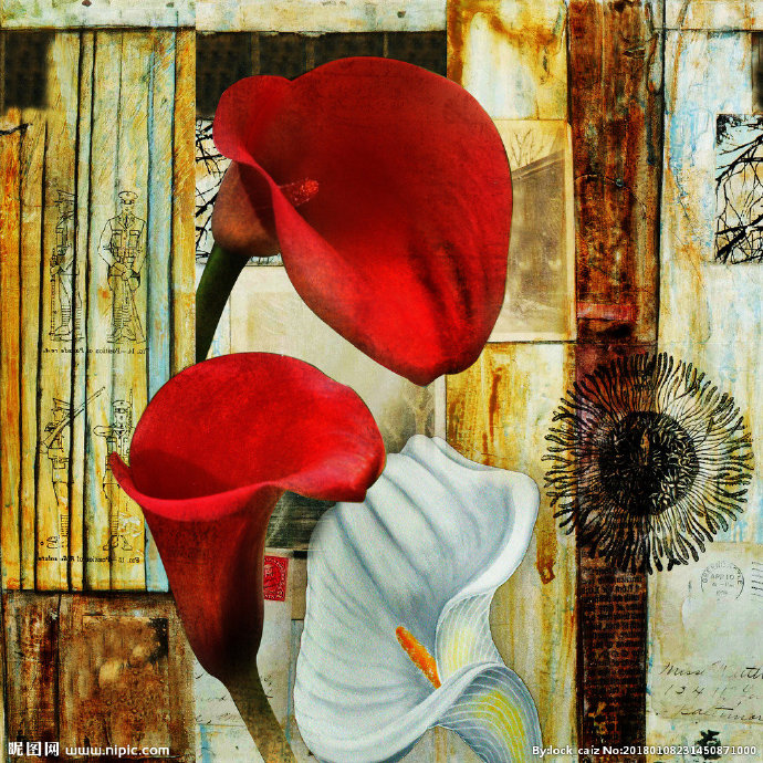 G复古花卉背景墙