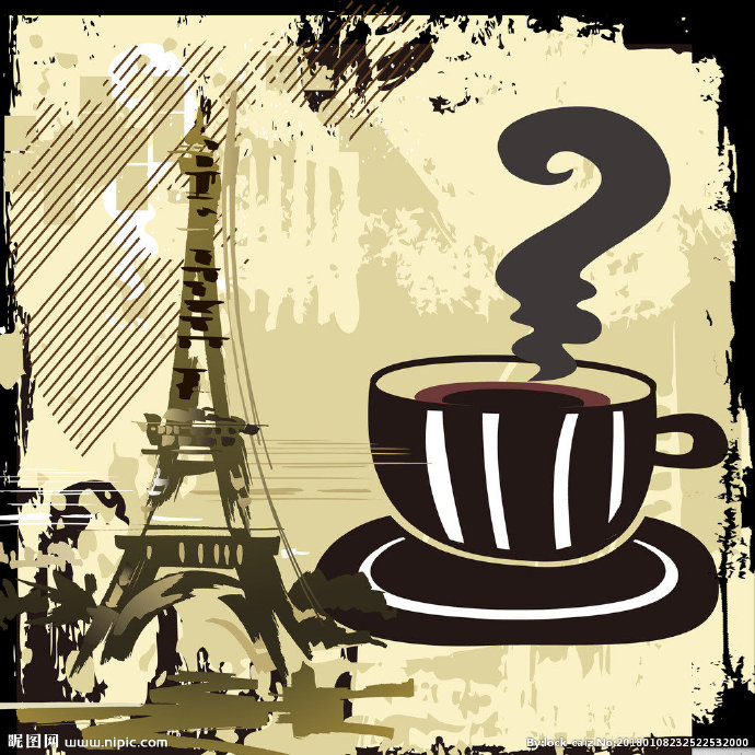 G咖啡杯巴黎铁塔