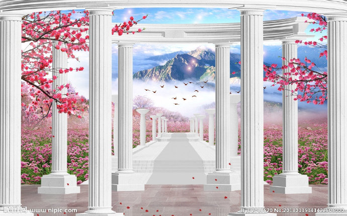 G梅花迎春背景墙