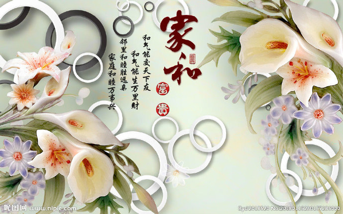 G家和富贵背景墙