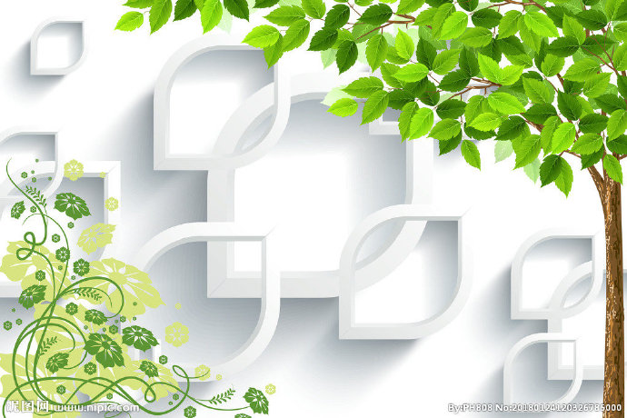G发财树背景墙背