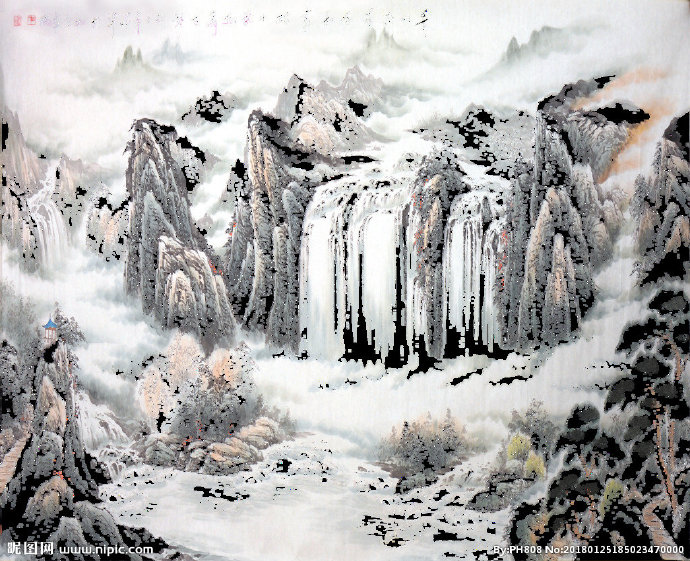 G山水画背景墙背