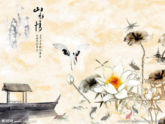 G山水情背景墙背