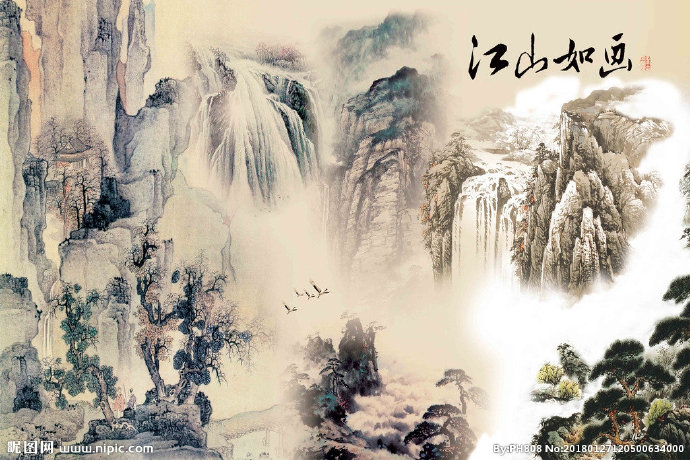 G江山如画背景墙
