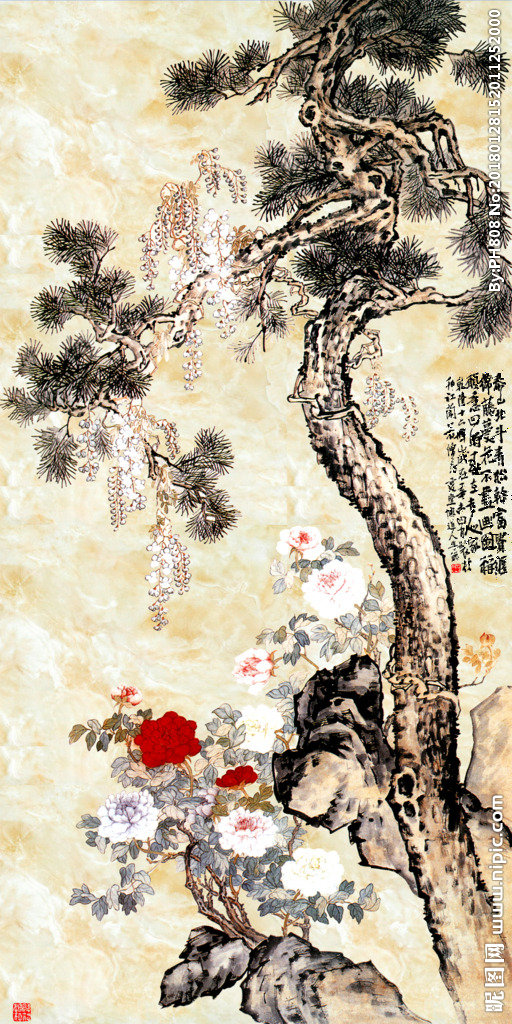 G松树背景墙松树