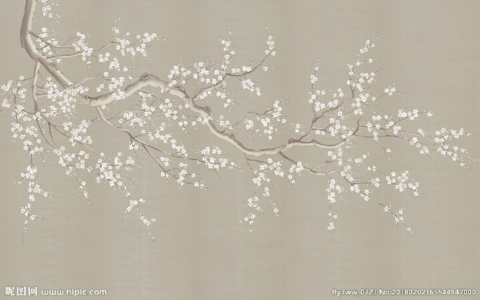 G梅花图背景墙梅