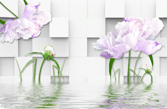 G花开富贵背景墙