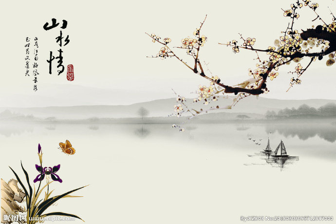 G山水情背景墙背