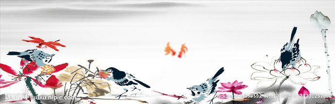 G中式花鸟背景墙