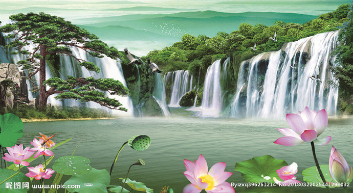 G中式山水画背景